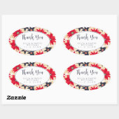 Rood en Blauw Bloemenpatroon Sticker (Vel)