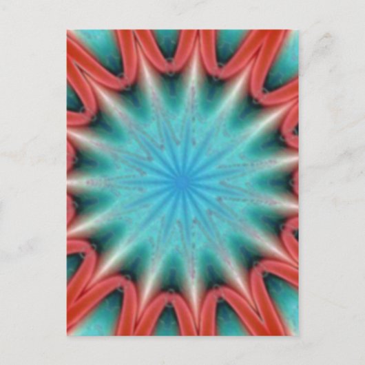 Rood en blauw Briefkaart met uitbarsting (Voorkant)