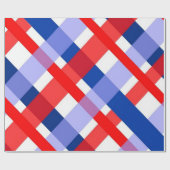Rood en blauw Buffalo Plaid Wrapping Paper Cadeaupapier (Vlak)