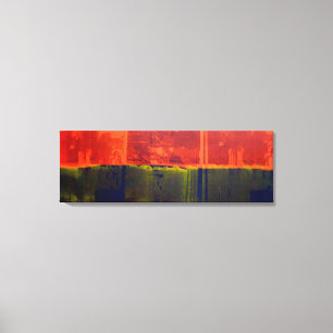 Rood en blauw canvas afdruk