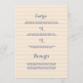 Rood en Blauw Chemie Bruiloftsmenu Menu (Achterkant)