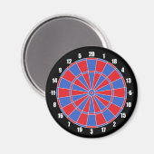 Rood en blauw dartboard magneet (Voorkant / Achterkant)