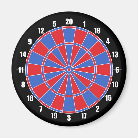 Rood en blauw dartboard magneet (Voorkant)