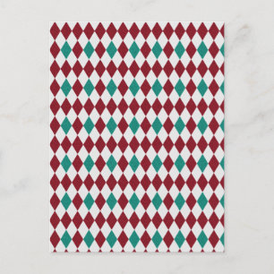 Rood- en blauw diamantglitter briefkaart