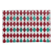 Rood- en blauw diamantglitter kussensloop (Voorkant-Rechts)