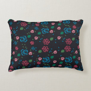  rood en blauw Floral Patroon Accent Kussen