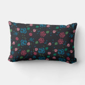 rood en blauw Floral Patroon Kussen (Achterkant)