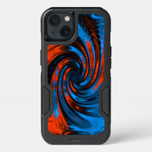 Rood en blauw fractal onderdoos telefoongeval