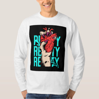 Rood en blauw hart straat draag shirt