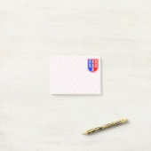 Rood en blauw, het Saxonisch Post-it® Notes (Op bureau)