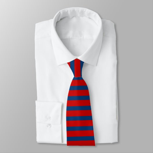 Rood en blauw, horizontaal gestreept Stropdas (Gebonden)
