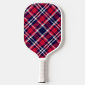 Rood en Blauw Houndstooth Plaid Pickleball Paddle (Achterkant)