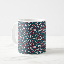 Rood en blauw kerstpatroon koffiemok