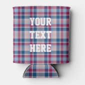 Rood en blauw Klassieke geplaste aangepaste tekst  Blikjeskoeler (Voorkant)