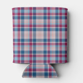 Rood en blauw Klassieke geplaste aangepaste tekst  Blikjeskoeler (Achterkant)