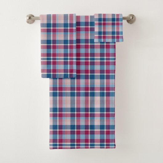 Rood en blauw Klassieke set handdoekset Bad Handdoek (Insitu)