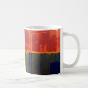 Rood en blauw koffiemok