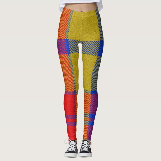Rood en blauw leggings (Voorkant)