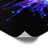 Rood en blauw licht van glasvezel poster (Hoek)