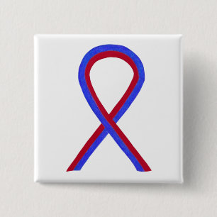 Rood- en blauw-lint-Button Vierkante Button 5,1 Cm