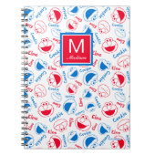 Rood en blauw patroon | Jouw namen toevoegen Notitieboek (Voorkant)