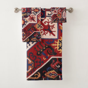 Rood en blauw Perzisch ontwerp Bad Handdoek