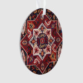 Rood en blauw Perzisch ontwerp Ornament (voorkant)