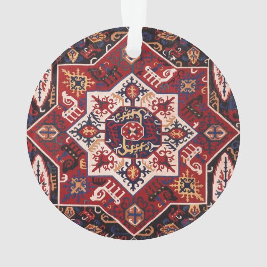 Rood en blauw Perzisch ontwerp Ornament (achterkant)