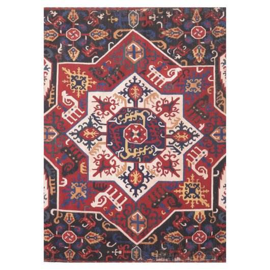 Rood en blauw Perzisch ontwerp Tafelkleed (Voorkant)