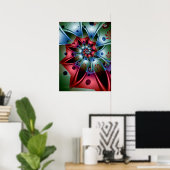 Rood en blauw petals poster (Thuiskantoor)