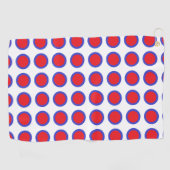 Rood en blauw poka Dots White Golfhanddoek (Horizontaal)