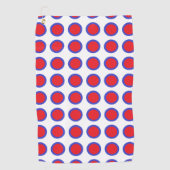 Rood en blauw poka Dots White Golfhanddoek (Voorkant)