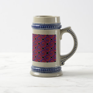 Rood en blauw randapparaat van Kenneth Yoncich Bierpul