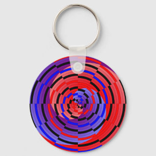 Rood en blauw randapparaat van Kenneth Yoncich Sleutelhanger