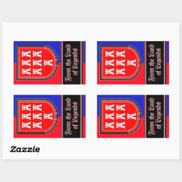Rood en Blauw Rechthoekige Sticker