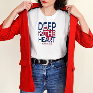 Rood en blauw staatskuin diep in het hart t-shirt