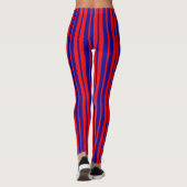 Rood en blauw strepen ontwerp leggings (Achterkant)