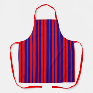 Rood en blauw strepen ontwerp schort