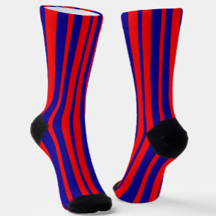Rood en blauw strepen ontwerp sokken