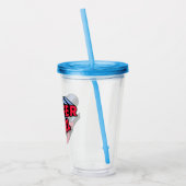 Rood en Blauw Supergirl Gestapelde Naam Logo Acryl Drinkbeker (Links)