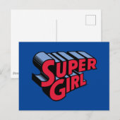 Rood en Blauw Supergirl Gestapelde Naam Logo Briefkaart (Voorkant / Achterkant)