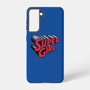 Rood en Blauw Supergirl Gestapelde Naam Logo Samsung Galaxy Hoesje