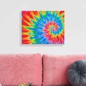 Rood en Blauw Tie Dye 14 "x11" Art Canvas Afdruk (Insitu (Woonkamer))