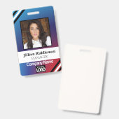 Rood en Blauw Verloop Foto en Logo Badge (Front & Back)