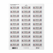 Rood- en blauw-voedingskrakers op roestgrijze barn etiket (Full Sheet)