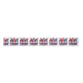 Rood en blauw Waterverf Holiday Gnomes Christmas Lint (Voorkant)