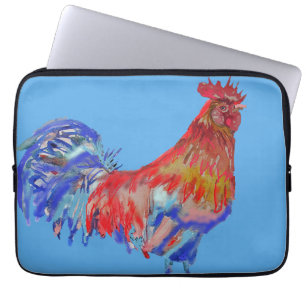 Rood en blauw Waterverf laptop Hoesje Sleeve
