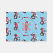 Rood en Blauw Waterverf Tractor Patroon Custom Fleece Deken (Voorkant (Horizontaal))