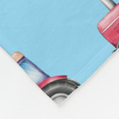Rood en Blauw Waterverf Tractor Patroon Custom Fleece Deken (Hoek)