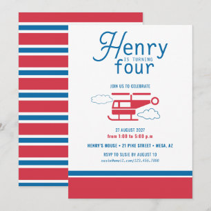 Rood- en blauwe helikopter op zaterdag kaart